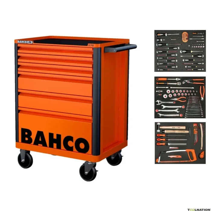 Bahco 1472K6-FULL3 Chariot à outils orange 130 pièces