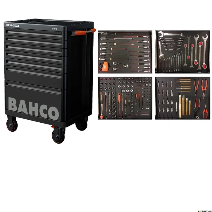 Bahco 1477K7BLACK-FULL4 Chariot à outils noir 190 pièces