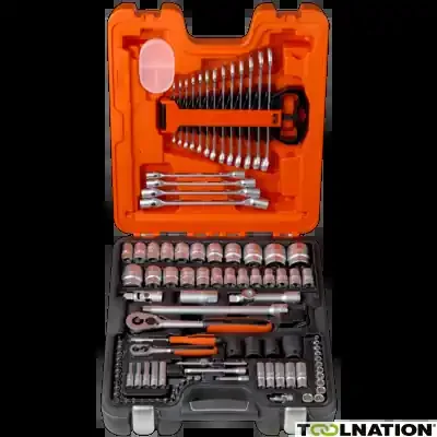 Bahco S106 Jeu de clés à douille 1/4‘‘-1/2‘‘ 6 côtés Métrique/Pouce 106 pièces