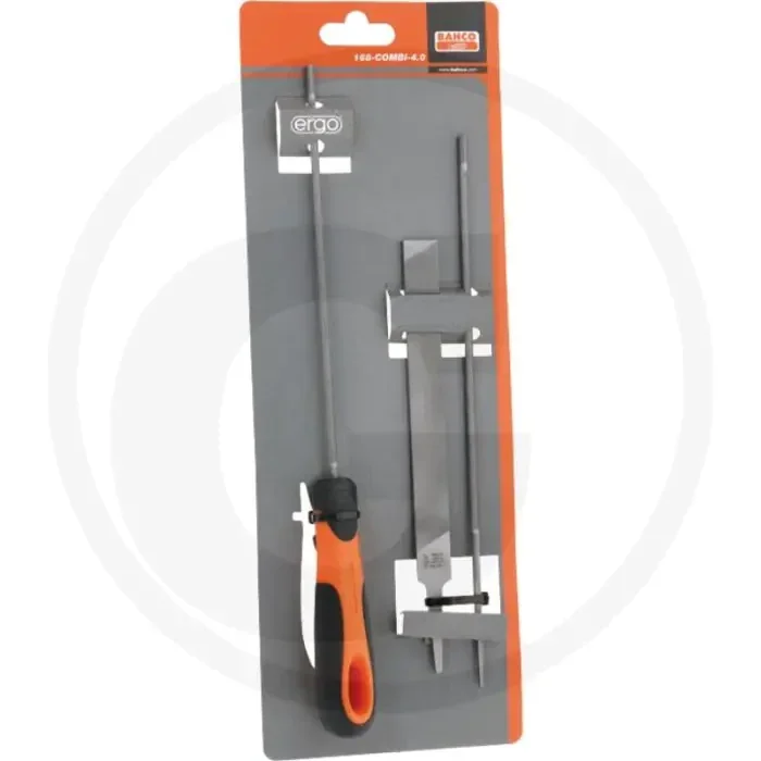 Bahco slijpset – 5,5 mm vijl-Ø, ergo ™ -vijlhandgreep, dieptebegrenzingsvijl 6″, 2x ronde vijl