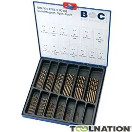 Bohrcraft 11401310065 ME65 Jeu de 65 pièces de forets métalliques HSS-E (Co5) DIN 338 rectifiés au cobalt dans un coffret industriel.
