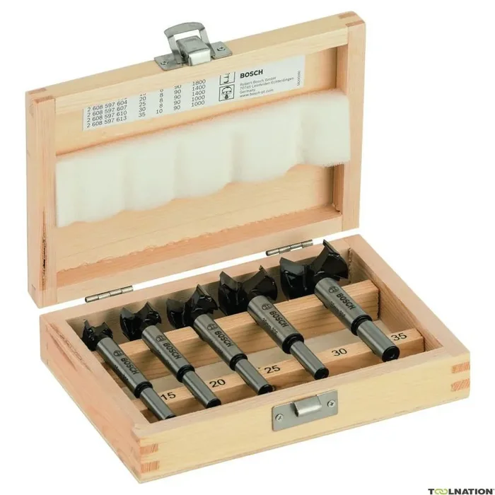 Bosch Bleu Accessoires 2607018750 Jeu de mèches pour culasse 5 pièces 15/20/25/30/35 mm