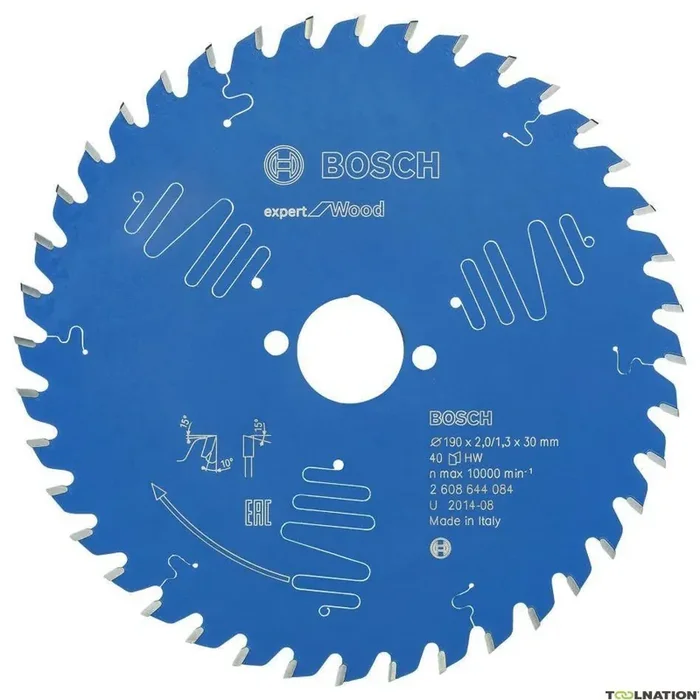 Bosch Bleu Accessoires 2608644084 Lame de scie circulaire carbure Expert pour bois 190 x 30 x 40T