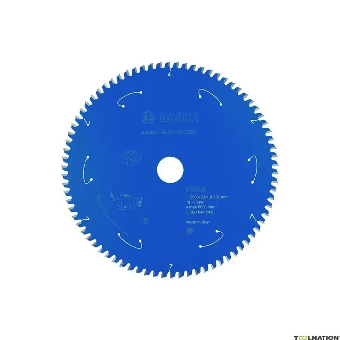Bosch Bleu Accessoires 2608644545 Lame de scie circulaire carbure Aluminium Expert pour scies sans fil 250 x 30 x T78