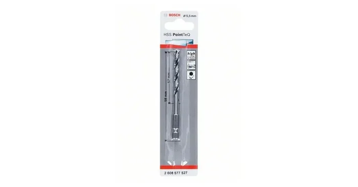 BOSCH Foret pour métal HSS PointTeQ HEX avec tige à 6 pans ; 5,5 mm (5 pièces) 2608577527