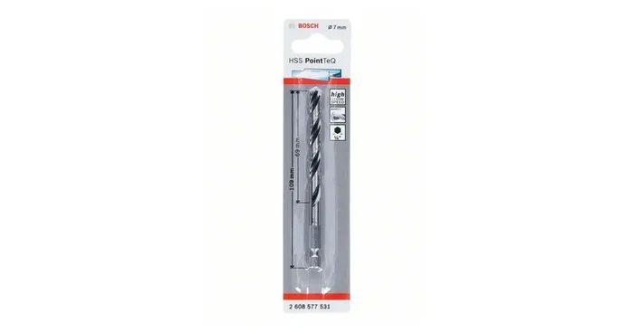BOSCH Foret pour métal HSS PointTeQ HEX avec tige à 6 pans ; 7,0 mm (5 pièces) 2608577531