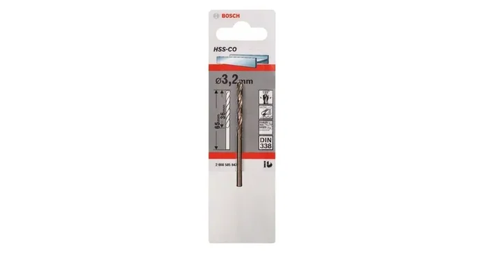 BOSCH Forets pour métal HSS-Co, DIN 338 3,2 x 36 x 65 mm 2608585843