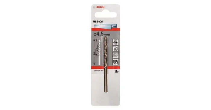 BOSCH Forets pour métal HSS-Co, DIN 338 4,5 x 47 x 80 mm 2608585849