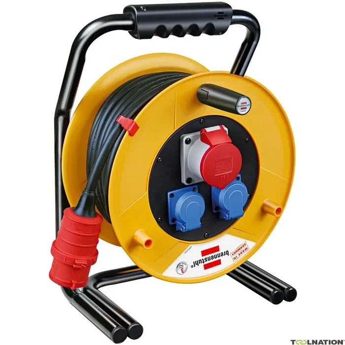 Brennenstuhl 1316200 Brobusta Enrouleur de câble CEE 1 40m H07RN-F 5G1,5 IP44 16A pour chantiers de construction