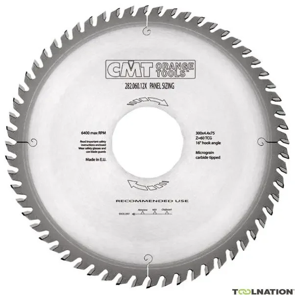 CMT 282.072.13J Lame de scie avec limiteur de copeaux 320 x 65 x 72D