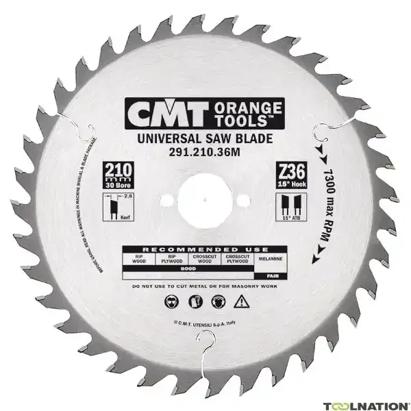 CMT 291.190.32FF Lame de scie HM pour coupe en longueur et transversale 190 x FF x 32T