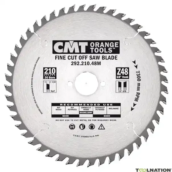 CMT 292.216.80M Lame de scie HM denture fine 216 x 30 x 80D