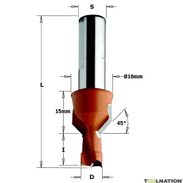 CMT 377.103.12 Foret à cheville avec galvaniseur fixe 10mm – tige 10 – Gauche