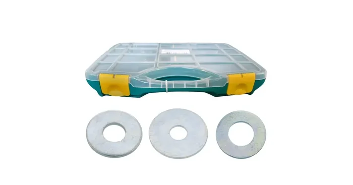 Coffret mix rondelles plates type M / L / LL, AZ blanc, 1025 pièces – VISWOOD