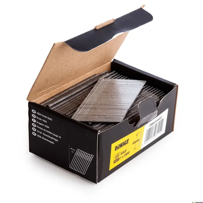 Dewalt Accessoires DNBA1650GZ Pointes 16 Gauge angle 20° Galva 2500 pièces 50 mm