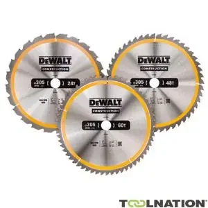 Dewalt Accessoires DT1964-QZ Lame de scie circulaire 305 x 30 mm 3-Pack DT1958-QZ + DT1959-QZ + DT1960QZ