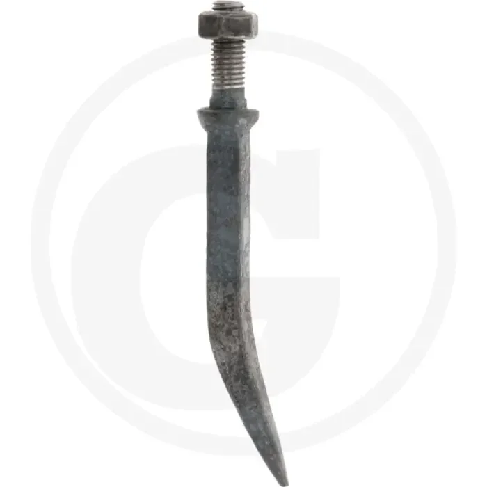 Eggetand met vierkant van nature hard, gebogen – lengte: 185mm, materiaal: boriumstaal