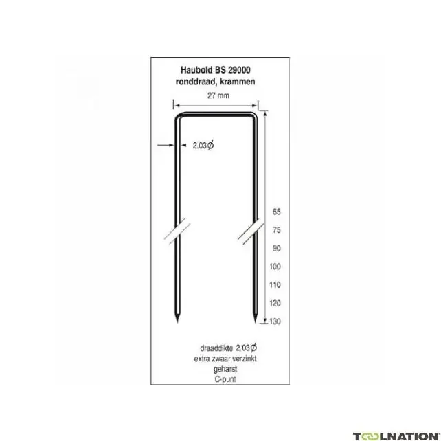Haubold Fixation 574663 Non BS29000-180 Pointe de ciseau en acier inoxydable 960 pièces