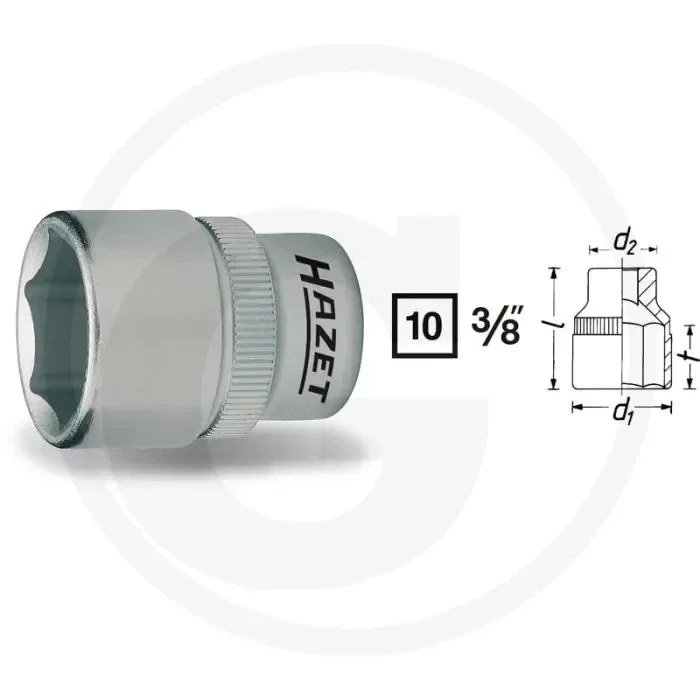 Hazet zeskant dopsleutel 21mm 3/8″ verchroomd, gepolijst