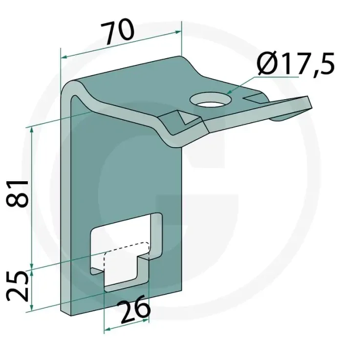 Houder voor tanden 25 x 25 – frame 80 x 80