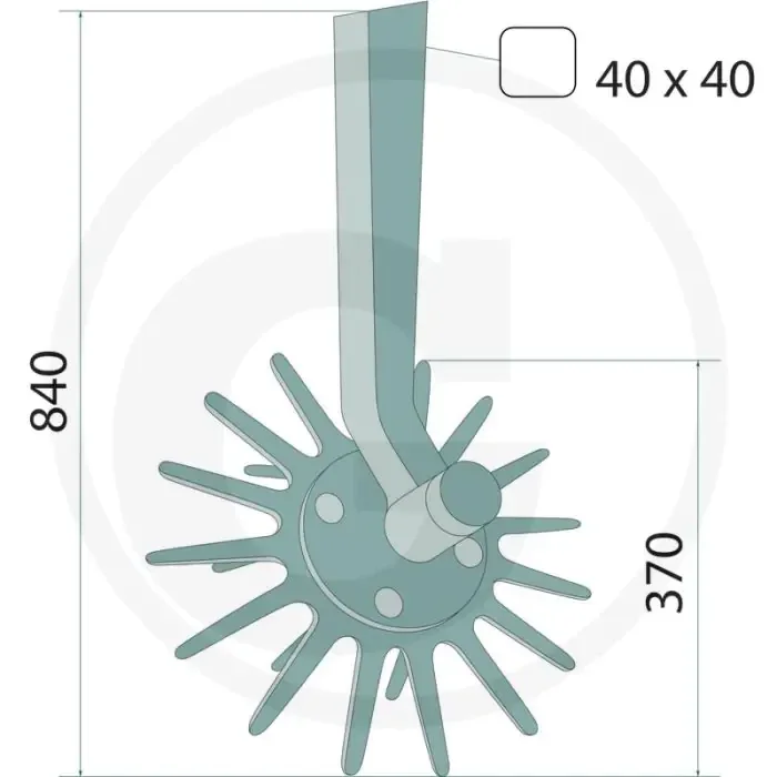 K.U.L.T. Vingerwiederelement rechts (voor rijbreedtes groter dan 40 cm (met handgreep 40 x 40 mm))