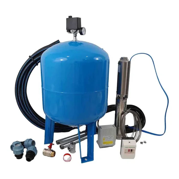 Kit Forage complet avec pompe Orlando 230V 4‘‘ 1.1kW + Surpresseur + Accessoires
