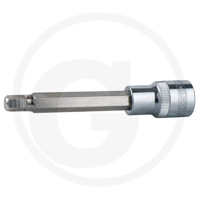 Ks tools 3/8″ chromeplus® bit-dopsleutel voor binnenzeskant-schroeven, lang, 8 mm – lange uitvoering met vernikkeld biteinsatz