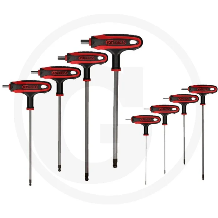 Ks tools ergotorqueplus® set de tournevis 8-pièces avec tête sphérique et manche en t