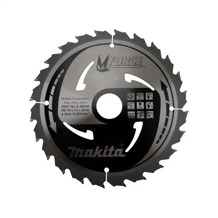Lame carbure pour bois Diam 185mm 30x24dents
