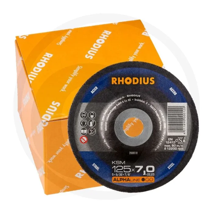 Meule Rhodius rhodius ksm, vpe 25 ksm – Ø125mm x 7mm, 12250 u/min