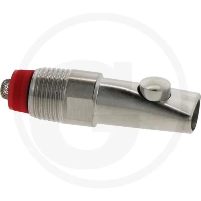 Nippel van rvs 63 mm lang, voor varkens, nippel instelbaar van 8 – 1,2 mm – draad: 1/2″