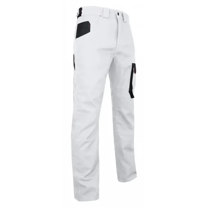 Pantalon bicolore peintre LMA FACADE taille 42 blanc et gris nuit