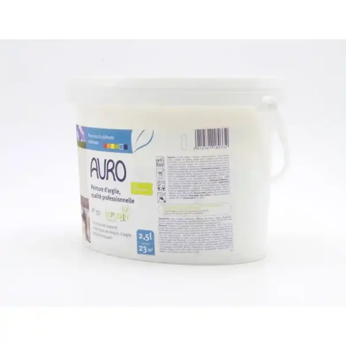 Peinture d‘argile Auro n°331 qualité professionnelle 1l blanc mat