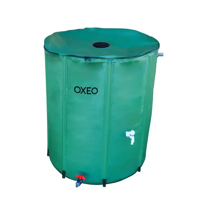 Réservoir récupérateur eaux de pluie 300 Litres cuve souple PVC armé – Pliable – Avec Robinet et Soupape de Décharge – Filtre