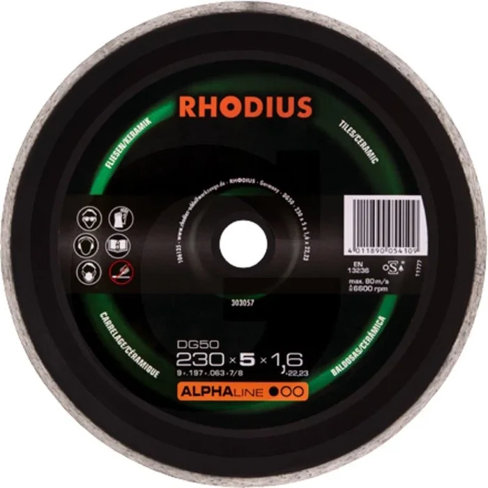 Rhodius rhodius diamant doorslijpschijf dg50 dg50 – Ø115 x 7,0 x 1,6 x 22,2 mm