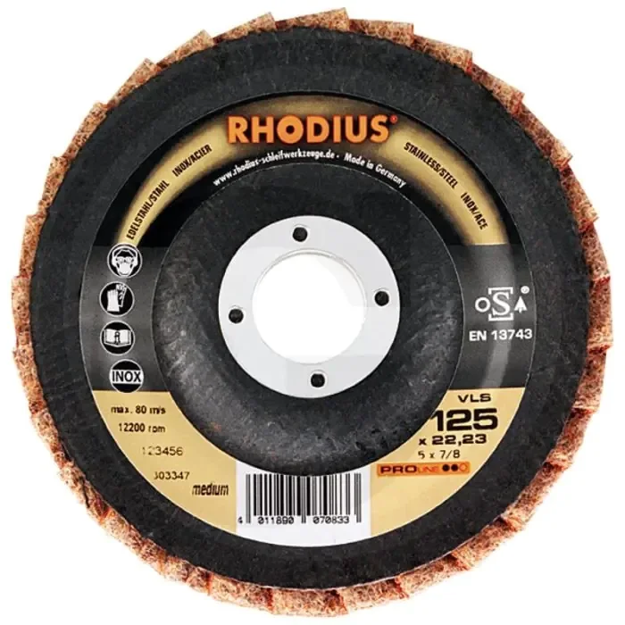 Rhodius rhodius polijst schijven vls Ø125 grof schuin