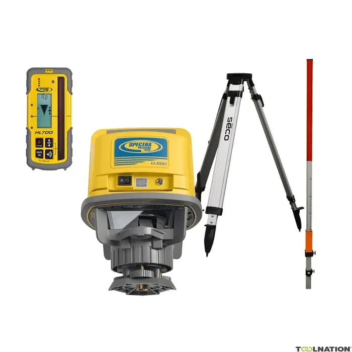 Spectra Physics 601420 LL500 laser de chantier (rechargeable) + récepteur HL700 + trépied + flexilat