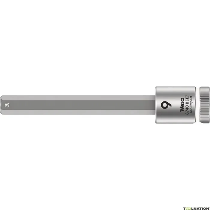 Wera 05003042001 8740 B HF Embout à six pans creux avec entraînement 3/8″ et fonction de maintien, 9 x 100 mm