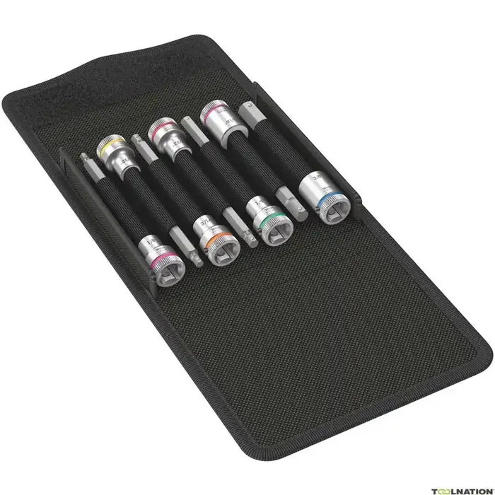 Wera 05003181001 8740 B HF Imperial 1 Jeu de douilles Zyklop hexagonales, avec fonction de maintien, entraînement 3/8″, 7 pièces