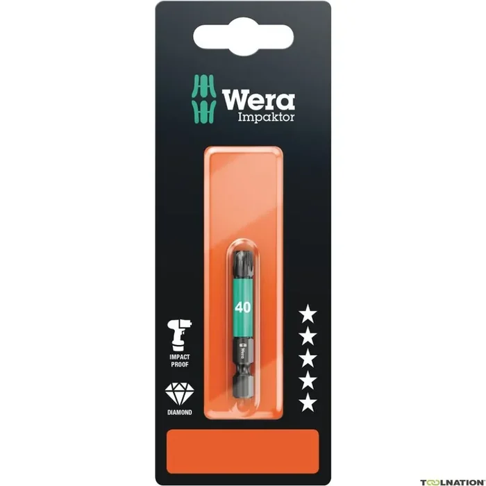 Wera 05073967001 867/4 IMP DC SB Embouts TORX® Impaktor, TX 40 x 50 mm